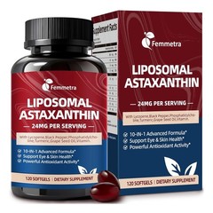 Liposomal Astaxanthin 24mg Supplements with Lycopene Antioxidant 10mg Skin Eye
