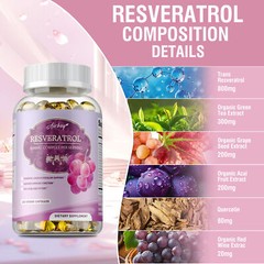 Resveratrol – Green Tea, Grape Seed, Quercetin, Anti Aging, Antioxidants