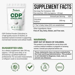 CDP Choline Powder 50g – Cognitive Function, Focus & Energy Booster, 200 Serving