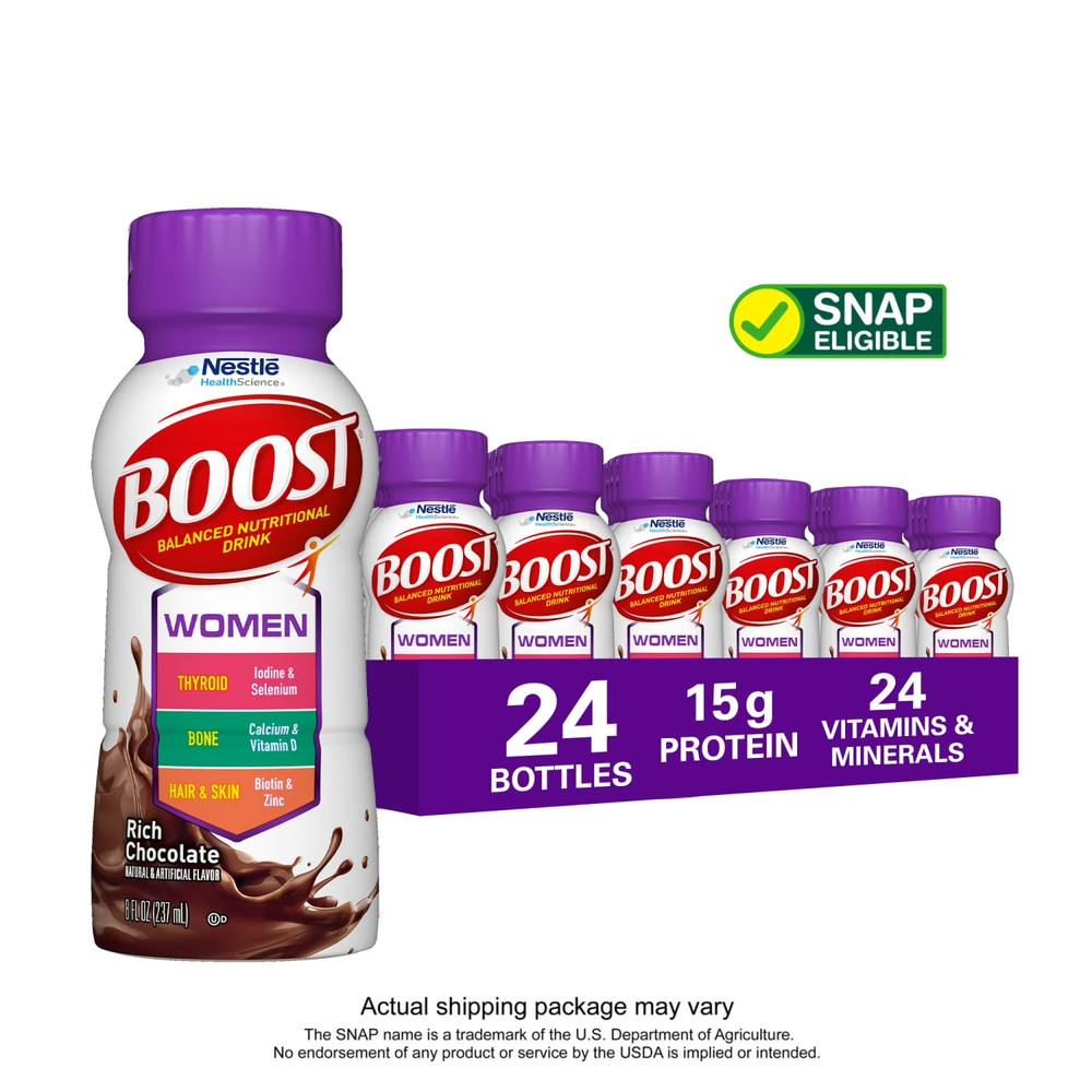 Women Ready to Drink Nutritional Drink, Rich Chocolate, 24 Count (4 – 6 Packs)