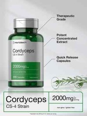 Cordyceps Sinensis Capsules 2000mg | 200 Ct | Mushroom Supplement |
