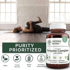 Plant-Based Digestive Enzyme Complex with Herbal Ingredients | Ginger, Fennel…