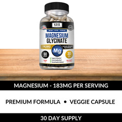 Magnesium Glycinate 183 MG Chelated RLS Improved Sleep, Stress & Anxiety Relief