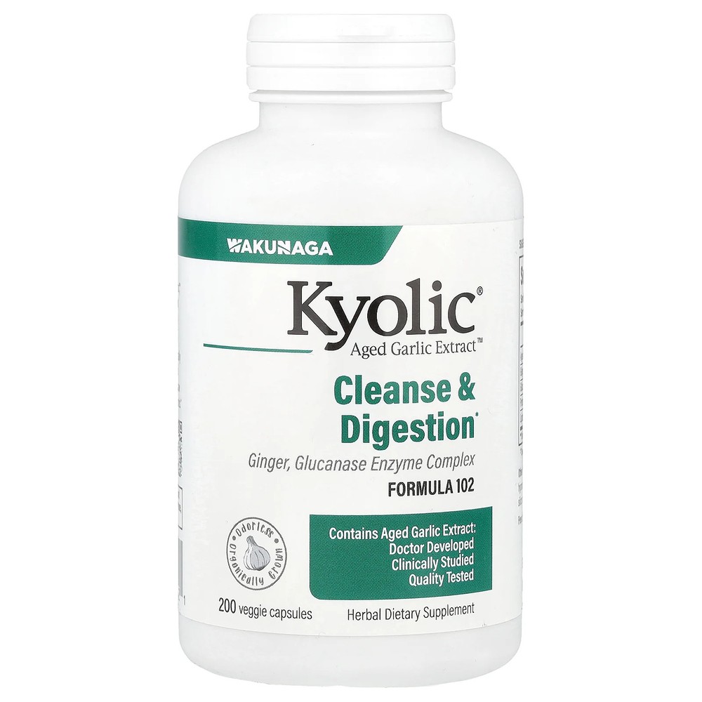 2 X Kyolic, Aged Garlic Extract�, Cleanse & Digestion, Formula 102, 200 Veggie