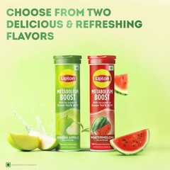 Lipton Metabolism Boost 16 Effervescent Tabs | Green Tea & ACV | Free Shipping