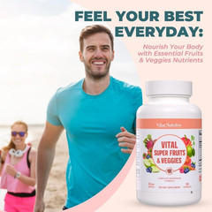 Vital Super Fruits & Veggies – Daily Superfood Capsules for Adults – Fruit and V