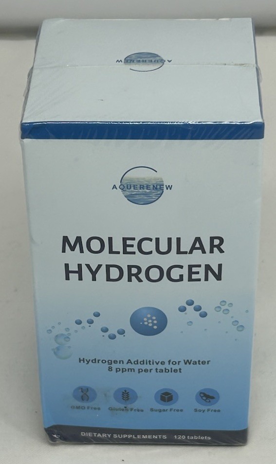 AQUERENEW Molecular Hydrogen Tablets Water Additive 120 Count New Sealed
