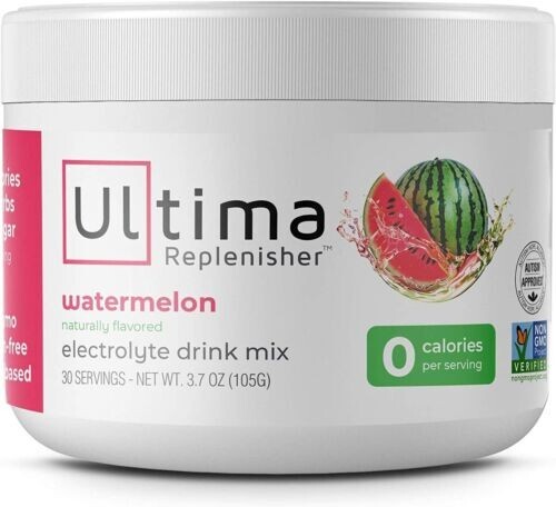 Ultima Replenisher Electrolyte Hydration Powder 30 Servings Watermelon 3.7 oz