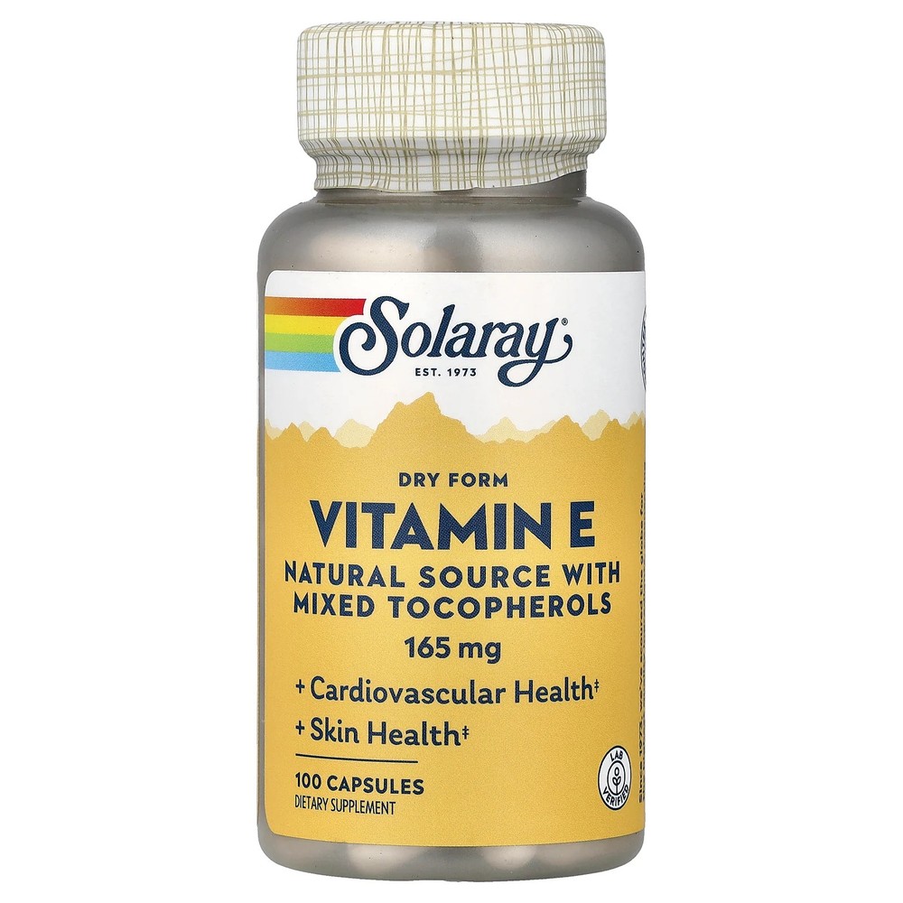 2 X Solaray, Dry Form Vitamin E, 165 mg, 100 Capsules