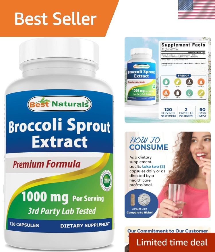 120 -Friendly Broccoli Sprout Capsules – 1000 mg, Anti-Inflammatory Support