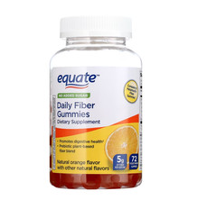 Equate Daily Fiber Supplement Gummies 5 mg 72 Count Free Shipping 3PACK