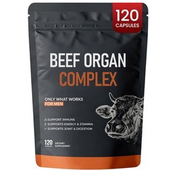 Forgebody Beef Organ Complex Supplement, 120 Capsules Grass Fed Beef Liver Ca…