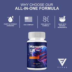 (5 Pack) Memory Lift Max Supplement, MemoryLift Nootropic Pills (300 Capsules)