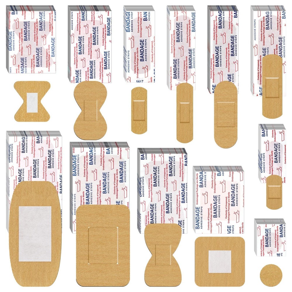 BBTO Assorted Styles Flexible Fabric Adhesive Bandages – Small Breathable Fin…