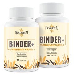 Resciency Detox Binder Supplement – Activated Charcoal, 90 Count (Pack of 2)