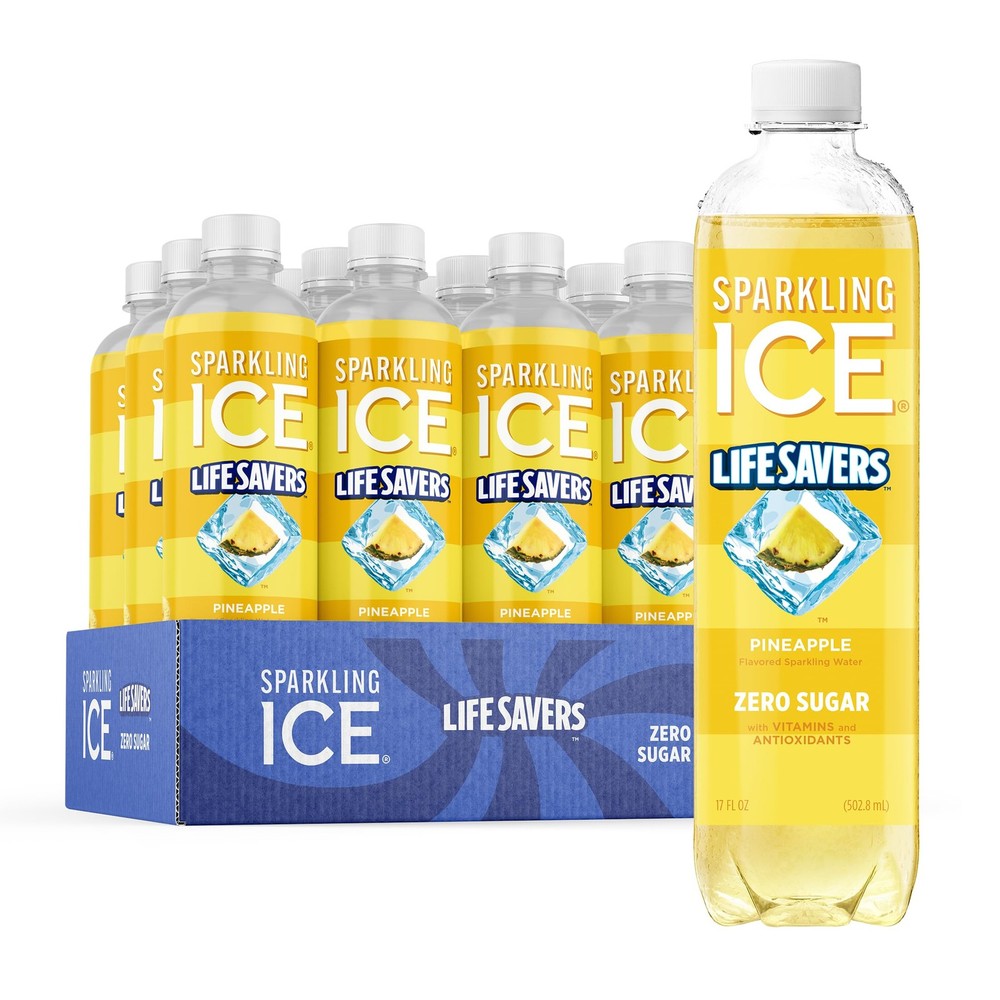 Sparkling Ice LIFESAVERS Pineapple, Zero Sugar Flavored 17 Fl Oz (Pack of 12)