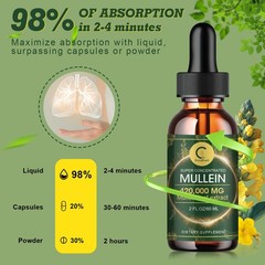Mullein Extract Supplement Super Concentrated for Lungs Detox and Cleanse 60ML