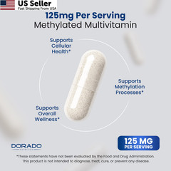Methylated Multivitamin Complex TMG Methylfolate MTHFR 120 Capsules From USA