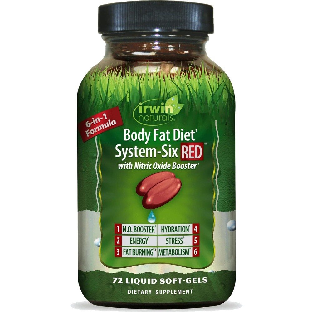 Body Fat Diet, System-Six Red, 72 Liquid Soft-Gels Exp 06/26