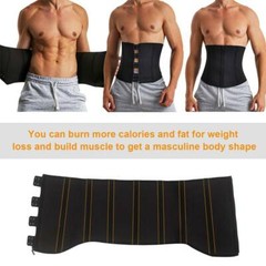 Men Neoprene Sauna Belt Sweat Body Shaper Waist Trainer Fat Burner Shapewear GYM