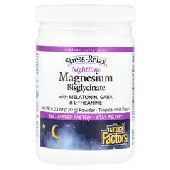2 X Natural Factors, Stress-Relax�, Nighttime Magnesium Bisglycinate Powder wit