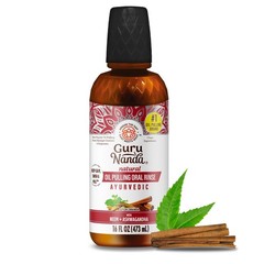 GuruNanda Cinnamon Oil Pulling Mouthwash, Promotes 16 Fl Oz (Pack of 1)