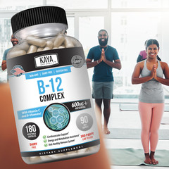 B-12 Complex 180ct Vitamin B2 B6 B12 & C Biotin Inositol Folate Choline