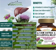 #1 Tablets liver clean health support fat naturals detox cleanse 120 cap