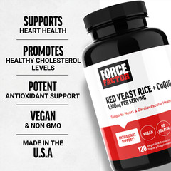 Force Factor, Red Yeast Rice + CoQ10, 120 Vegetable Capsules