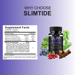 (5 Pack) Slimtide Advanced Health Management Capsules, Slim Tide (300 Capsules)