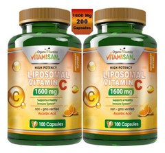 Liposomal Vitamin C 1600mg, 200 Capsules Fat Soluble Vit Supplements OV