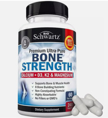 BioSchwartz Bone Strength Calcium Supplement-Calcium, Vitamin D3, K2, magnesium