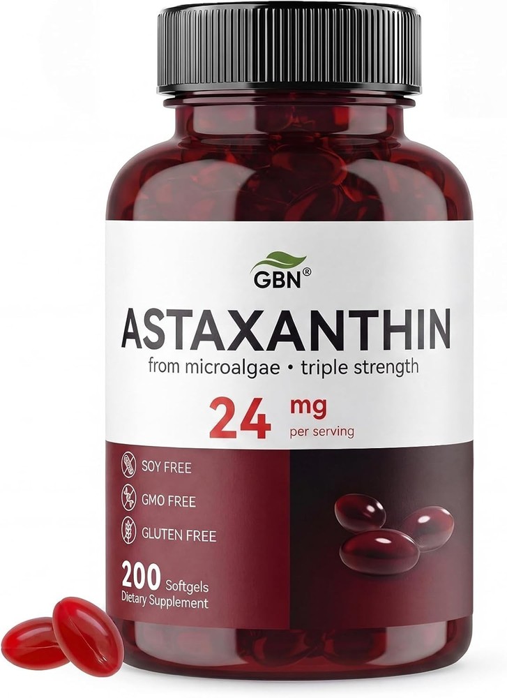Astaxanthin Supplements 24mg 200 Softgels, Support Heart, Brain, Immune System