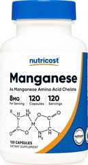 Nutricost Chelated Manganese Supplement 8mg, Amino Acid Chelate, 120 Capsules, –