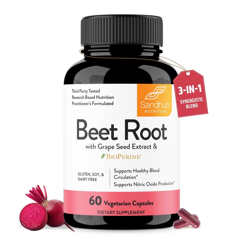 Sandhus Beet Root Powder Capsules with Bioperine| Beetroot with Black Pepper …