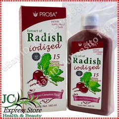 IODIZED RADISH EXTRACT SYRUP EXTRACTO DE RABANO YODADO JARABE 15 VITAMINAS