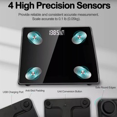 Balanza Bluetooth Para Peso Corporal Bascula Medidor De Grasa Digital Personas