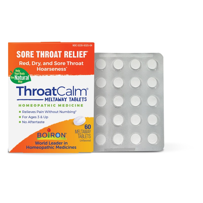 Boiron Throat Calm – 60 Quick-Dissolving Tablets – Newest Expiration!