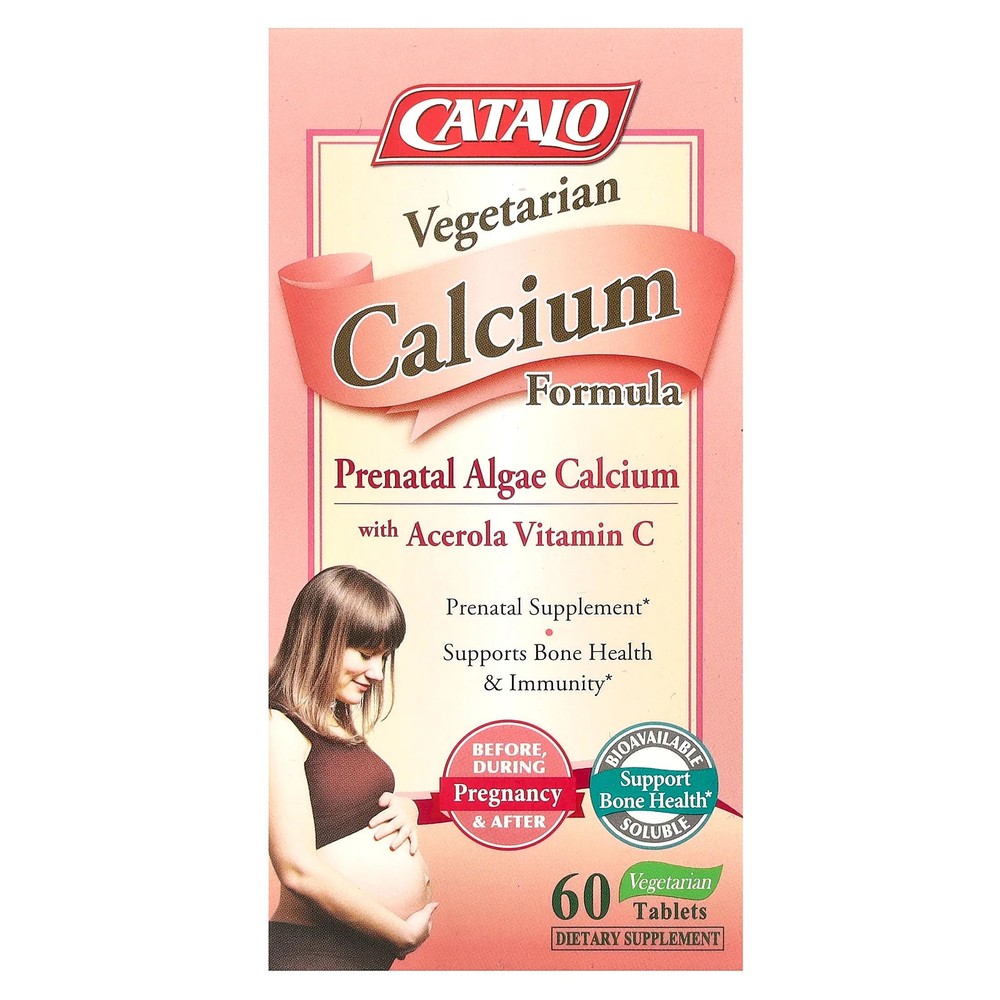 2 X CATALO, Vegetarian Calcium Formula, Prenatal Algae Calcium with Acerola Vit