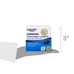 Equate Regular Strength Chocolate Laxative, 15 mg, 24 Pieces (3 Pack – 72 Total)