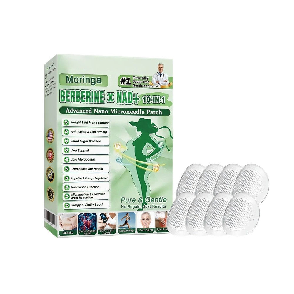 3PACK Moringa Berberine 10-in-1 Advanced Nano Microneedle Patches 7Pcs/Box New