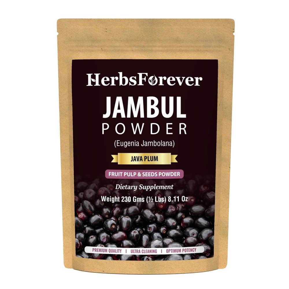 Java Plum Powder & Seeds – Non-GMO, Steam Dried, Rich in Flavonoids, 230g
