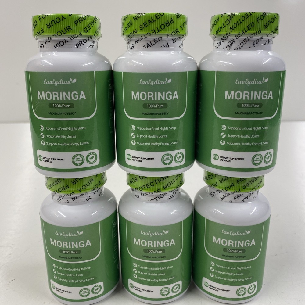 LOT x6 MORINGA 60 Capsules for Immune Support & Gut Health * EXP 2/27 *