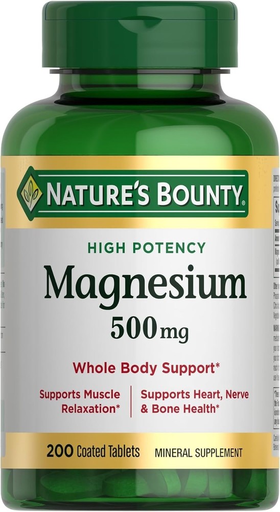 Nature’s Bounty Magnesium Supplements 500 Mg 200 Count (Pack of 1)