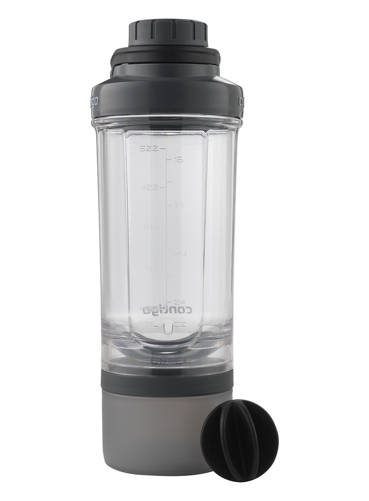 Contigo Shake & Go Fit Shaker Bottle with Storage Container, 22 oz, Smoke
