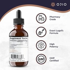 Lugols Iodine Solution 2% 1 Year Supply High Potency Liquid Oral Iodine Dro…