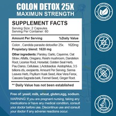 Colon Cleanse Herbal Support 120 Capsules Dietary Supplement