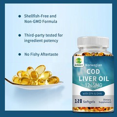 Norwegian Cod Liver Oil- EPA, DHA-Immune Support, Brain Health, Boost Metabolism