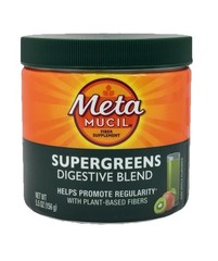 Metamucil Super Greens Digestive Blend Powder Fiber Kiwi Apple 5.5 Oz Ex 2027