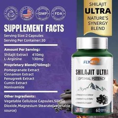 with Shilajit Ultra Optimal Potency, Shilajit Extract Flynew L-Arginine, (Pure)